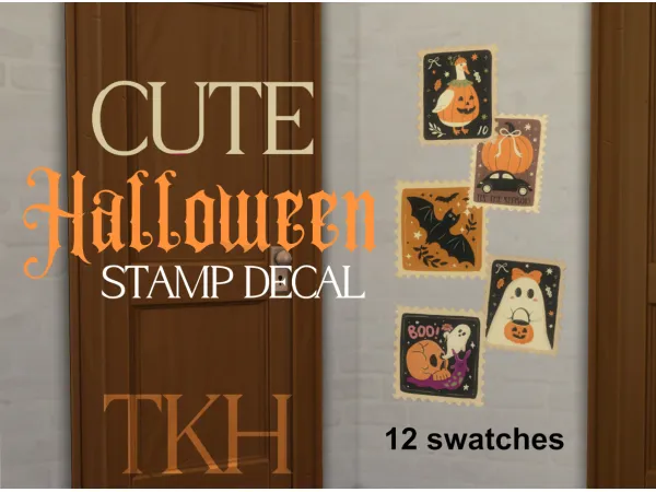 Maxis Match Cute Halloween Stamp decal by simsfinds - The Sims 4 Custom Content