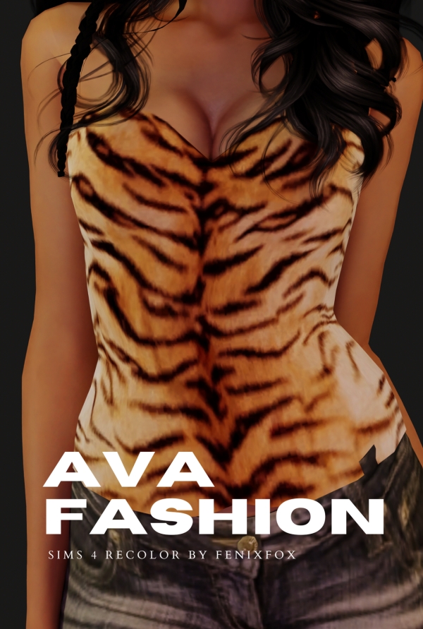 Mix Ava Fashion Top by fenixfox - The Sims 4 Custom Content