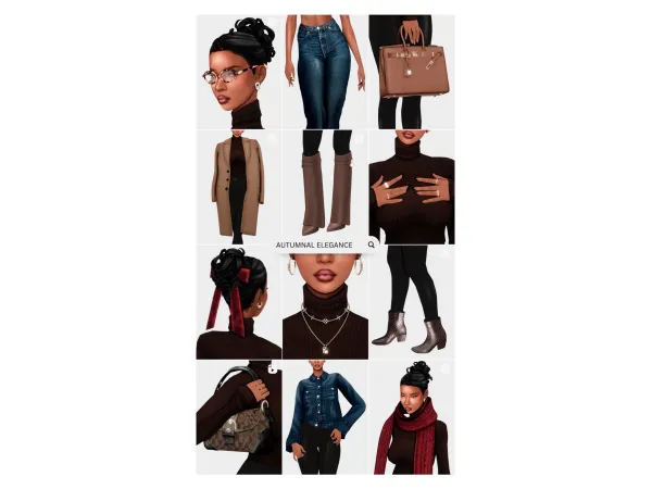 Mix AUTUMNAL ELEGANCE by farfallasims - The Sims 4 Custom Content
