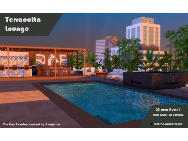Maxis Match Terracotta Lounge by simsfinds - The Sims 4 Custom Content