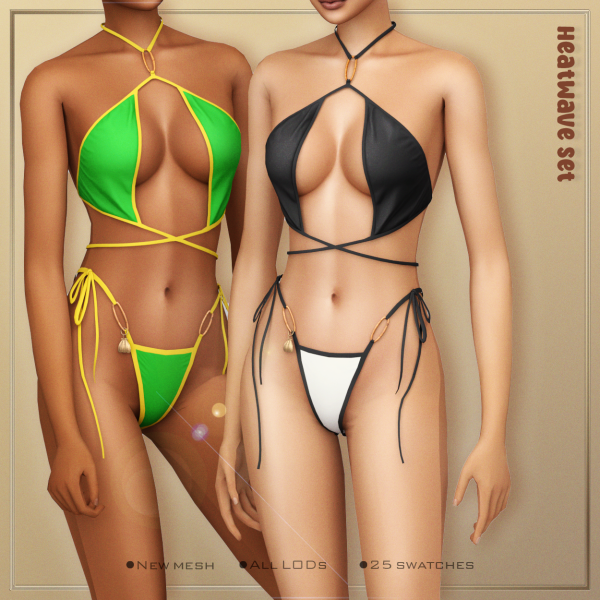 Alpha [Belaloallure] Heatwave bikini by simsfinds - The Sims 4 Custom Content