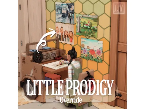 Maxis Match Little Prodigy Child Drawing Override by LuuFORYou - The Sims 4 Custom Content