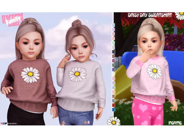 Mix Daisy Day Sweatshirt by simsfinds - The Sims 4 Custom Content