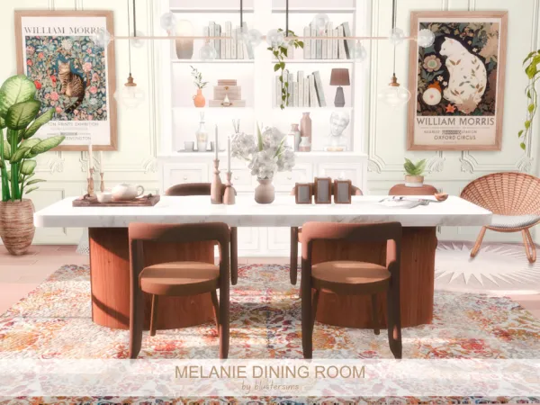 Alpha Melanie Dining Room by BlusterSims - The Sims 4 Custom Content