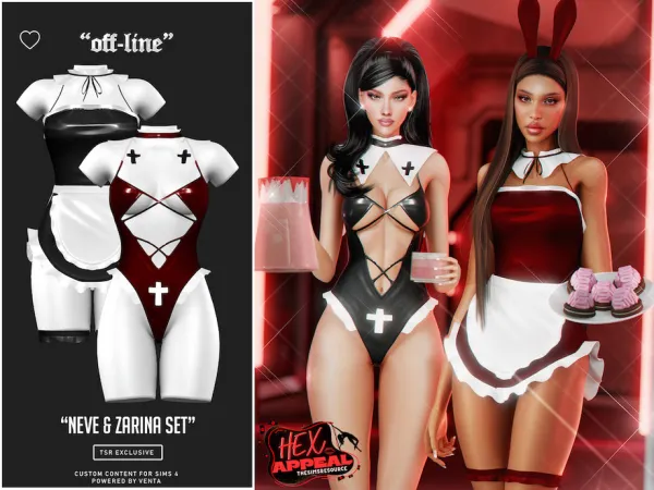 Alpha Off Line Neve & Zarina Set by VentaStudio - The Sims 4 custom content