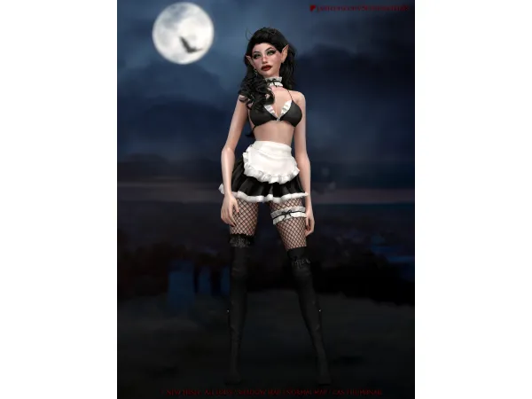 Alpha Maid Costume Halloween Special Sim by Simsessentials - The Sims 4 Custom Content