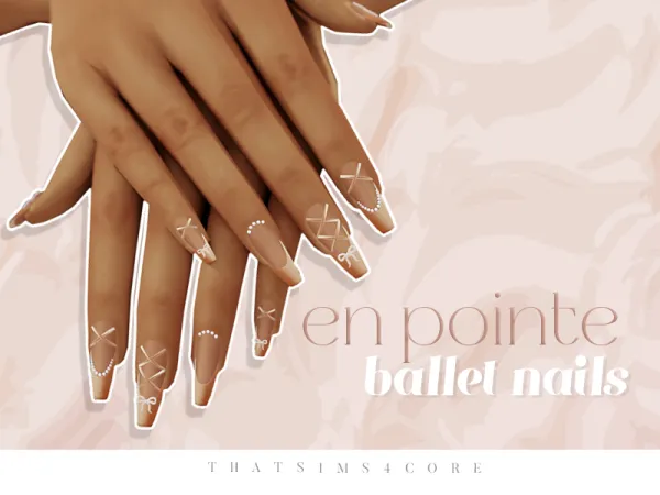Mix en pointe ballet nails by thesimsresource - The Sims 4 Custom Content