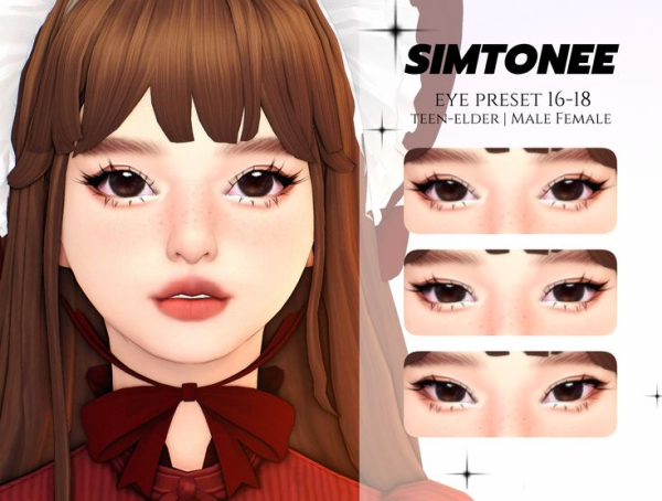 Mix Simtonee Eye Preset 16 18 by simsfinds - The Sims 4 Custom Content