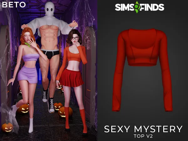 Alpha Velma (Top) by Beto_ae0 - The Sims 4 Custom Content