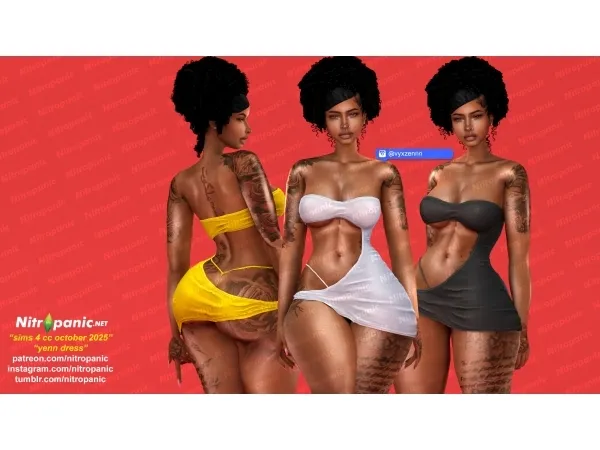 Alpha Nitropanic_Yenn Dress - The Sims 4 custom content