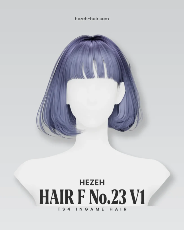 Alpha [Hezeh] FHair No 23 V1 by hezeh - The Sims 4 Custom Content
