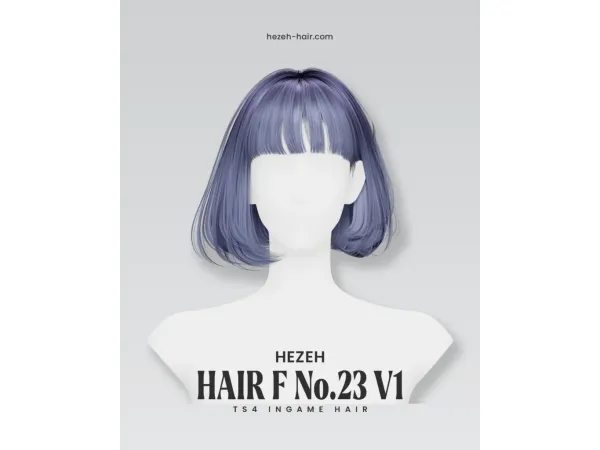 Alpha [Hezeh] FHair No 23 V1 - The Sims 4 Custom Content
