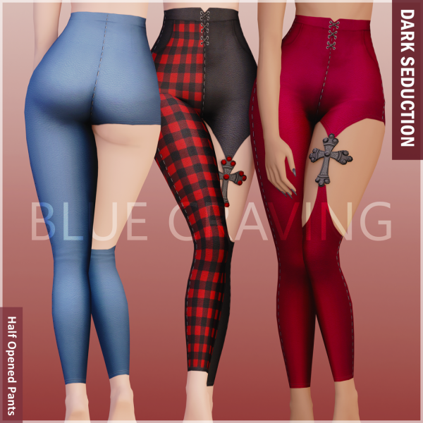 Maxis Match Blue Craving Half Opened Pants by bluecraving - The Sims 4 Custom Content
