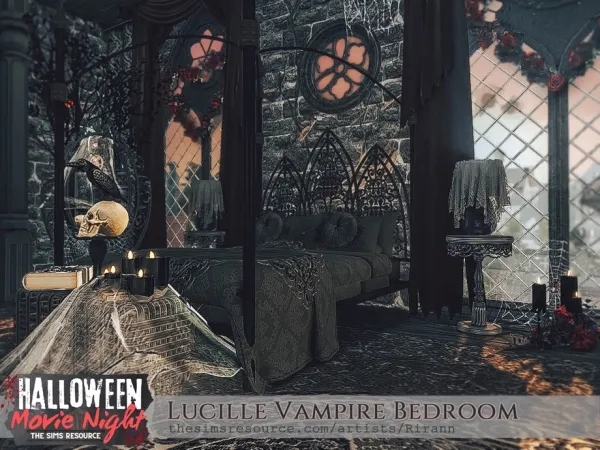 Alpha Lucille Vampire Bedroom - The Sims 4 Custom Content