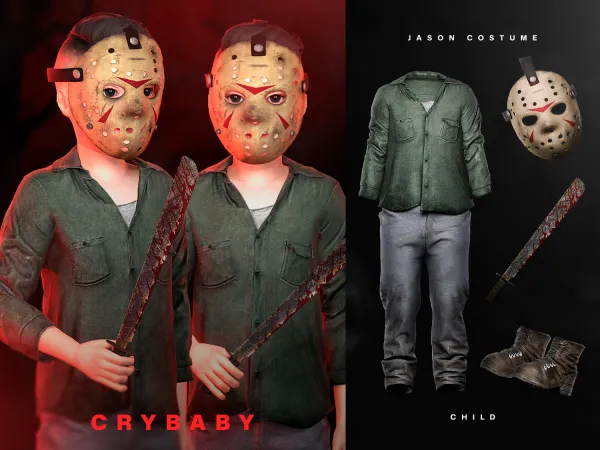 Alpha CRYBABY Jason Costume (Friday the 13th) I Child by crybaby - The Sims 4 Custom Content