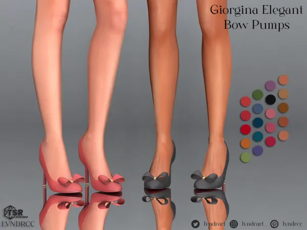Alpha Giorgina Elegant Bow Pumps by lvndrcc - The Sims 4 Custom Content