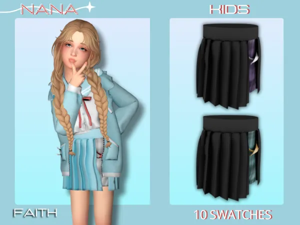 Maxis Match 7NANA (Faith) Pleated Skirt w Shorts by 7nana - The Sims 4 Custom Content