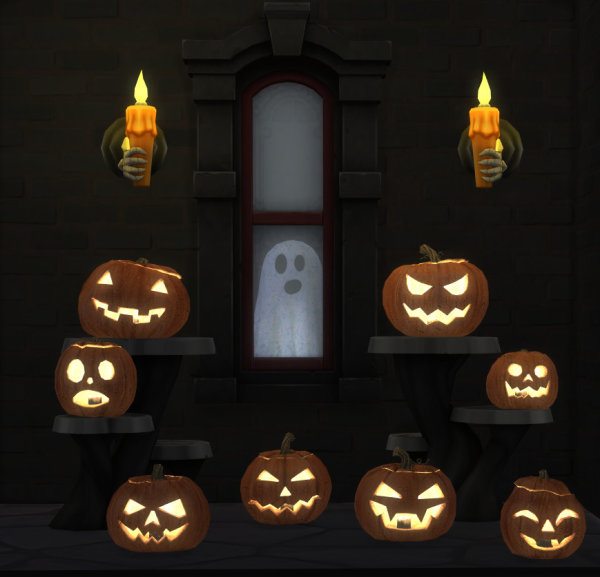 Maxis Match Simblreen Gift 2 Lit Pumpkins by simsfinds - The Sims 4 Custom Content