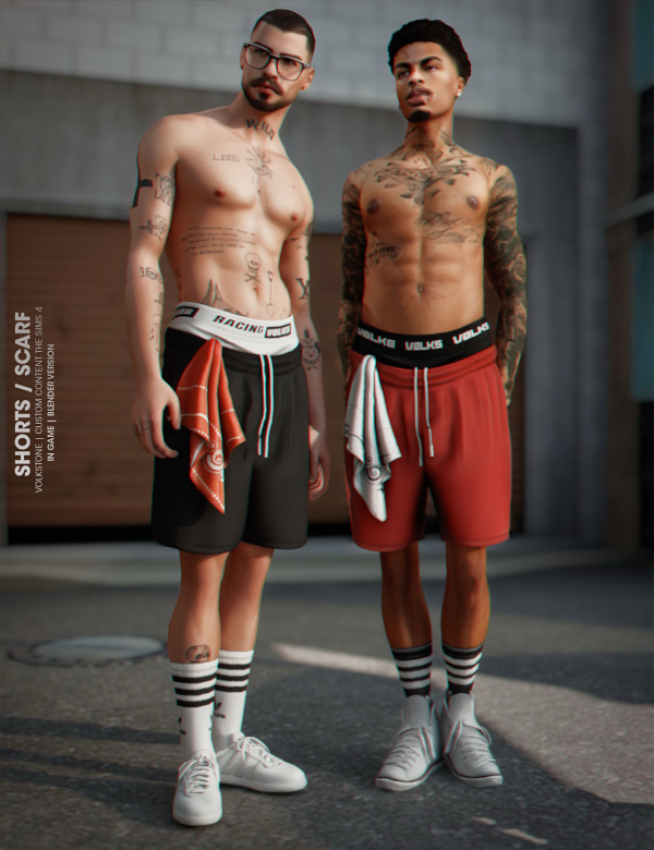 Alpha volkstone shorts [in game] [blender version] by volkstonesims - The Sims 4 Custom Content