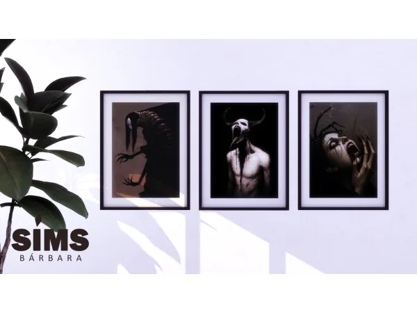 Alpha SIMS 4 Gothic Scary Horror Wall Art Posters by BarbaraSims - The Sims 4 Custom Content