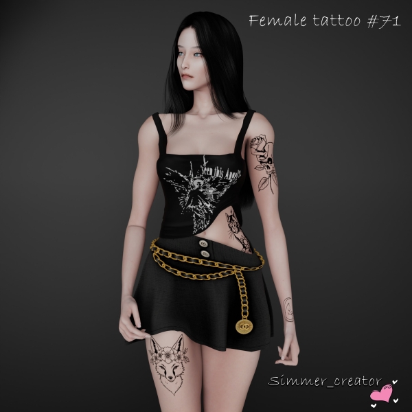 Mix Female tattoo 71 by simmer_creator - The Sims 4 Custom Content