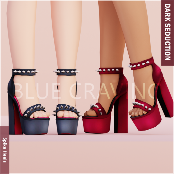 Alpha Blue Craving Spike Platform Heels by bluecraving - The Sims 4 Custom Content