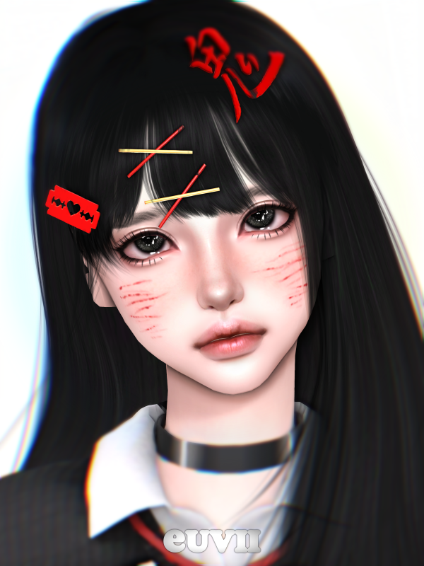 Alpha [euvii] X face tatto by simsfinds - The Sims 4 Custom Content