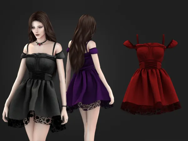 Alpha Blair Dress - The Sims 4 Custom Content