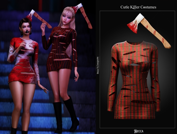 Alpha Becca Halloween Collections Cutie Killers by beccaxcouquetts - The Sims 4 Custom Content