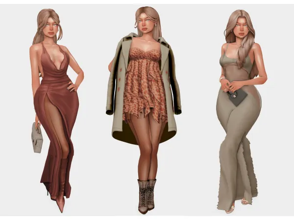 Maxis Match aesthetic fall gal sims 4 lookbooks by boujeesimss - The Sims 4 Custom Content