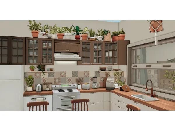 Maxis Match BOHO KITCHEN by PilarLeonYT - The Sims 4 Custom Content