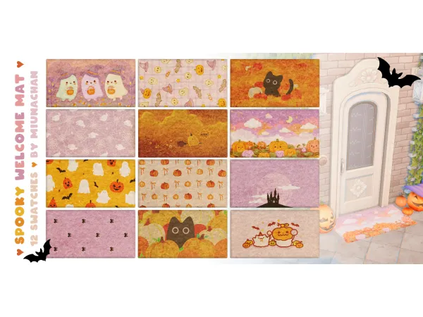 Mix Spooky Welcome Mat by simsfinds - The Sims 4 Custom Content