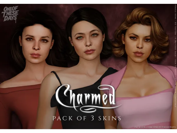 Alpha Charmed PACK OF 3 SKINS ( lipsticks tray files) PART1 Phoebe by oneofthesedays - The Sims 4 Custom Content
