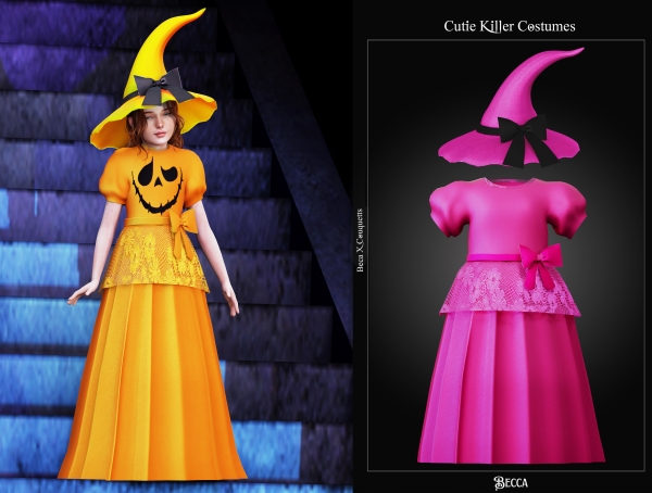 Alpha Little Witch Dress Hat by beccaxcouquetts - The Sims 4 Custom Content