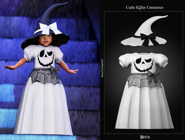 Alpha Little Witch Dress and Hat by beccaxcouquetts - The Sims 4 Custom Content