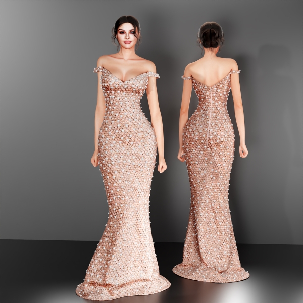 Alpha Intricately Beaded Gown cool_content_star by cool_content_star - The Sims 4 Custom Content