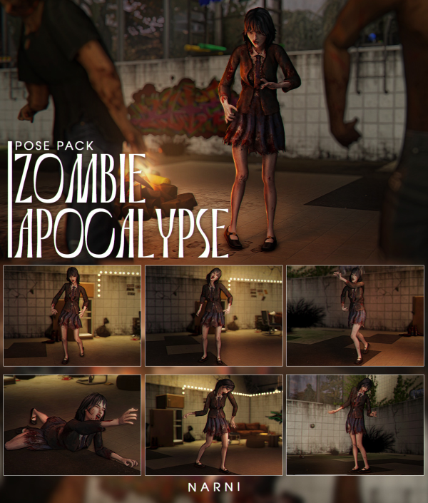 Mix [narni] Pose pack Zombie apocalypse by simsfinds - The Sims 4 Custom Content