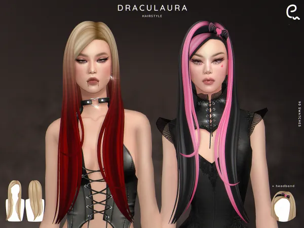 Maxis Match [EnriqueS4] Draculaura Hairstyle - The Sims 4 Custom Content