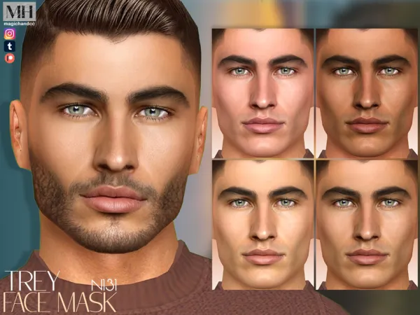 Alpha Trey Face Mask N131 by magichandcc - The Sims 4 Custom Content