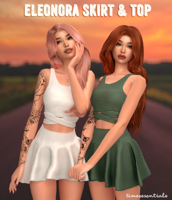 Maxis Match Eleonora Skirt Top by simsfinds - The Sims 4 Custom Content