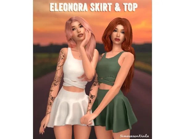 Maxis Match Eleonora Skirt Top by Simsessentials - The Sims 4 Custom Content