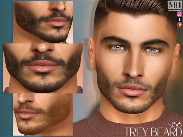 Alpha Trey Beard N56 - The Sims 4 Custom Content