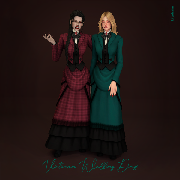 Maxis Match Victorian Walking Dress by liyahsim - The Sims 4 Custom Content