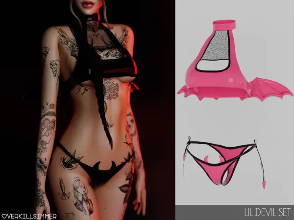 Alpha Lil devil set - The Sims 4 custom content