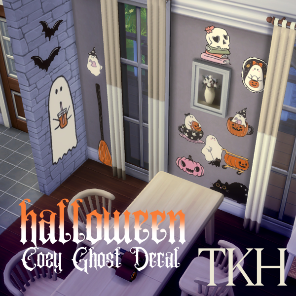 Mix Cozy Ghost Decal I II III by simsfinds - The Sims 4 Custom Content
