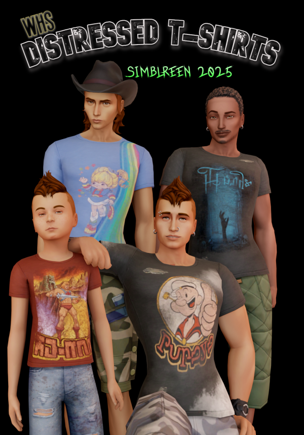 Mix WHS DistressedTee by simsfinds - The Sims 4 Custom Content