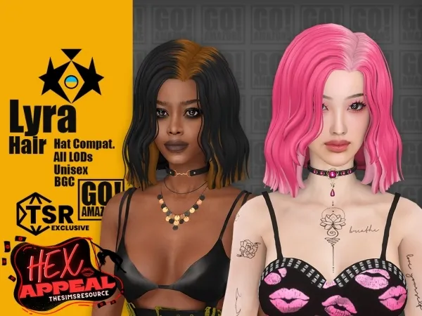 Maxis Match Lyra Hair (Hex Appeal) - The Sims 4 Custom Content
