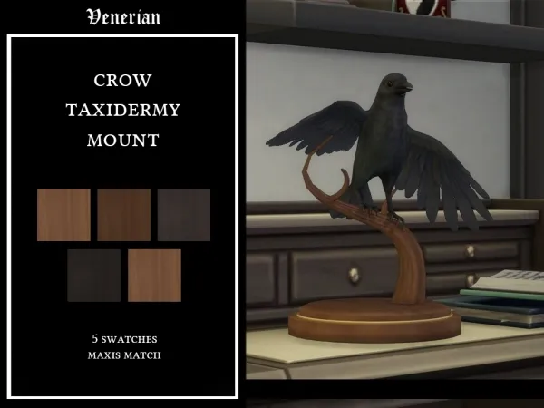 Maxis Match Crow Taxidermy Mount by venerian - The Sims 4 Custom Content