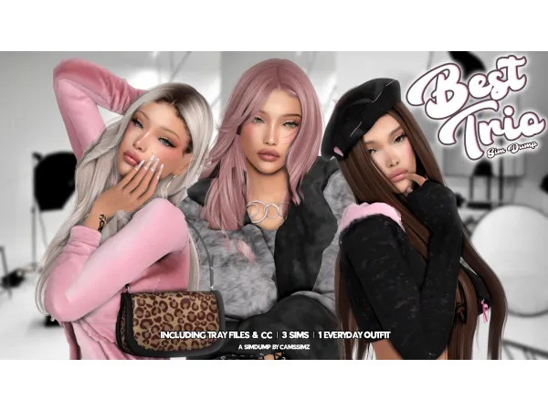 Alpha BEST TRIO SIM DUMP by simsfinds - The Sims 4 Custom Content