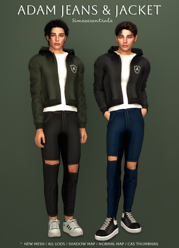 Mix Adam Jeans Jacket by simsfinds - The Sims 4 Custom Content